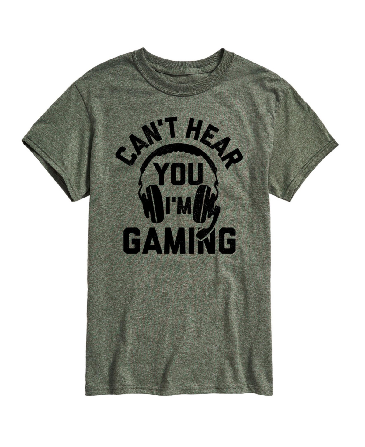 Airwaves Hybrid Apparel Can't Hear You Gaming Men's Short Sleeve Tee In Heather Green