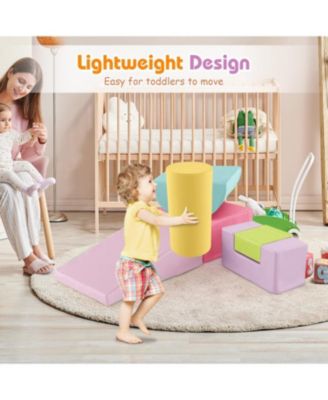 Kids 6 Pieces Foam Climbing Blocks Indoor Climb and Crawl Activity Playset with Rectangles