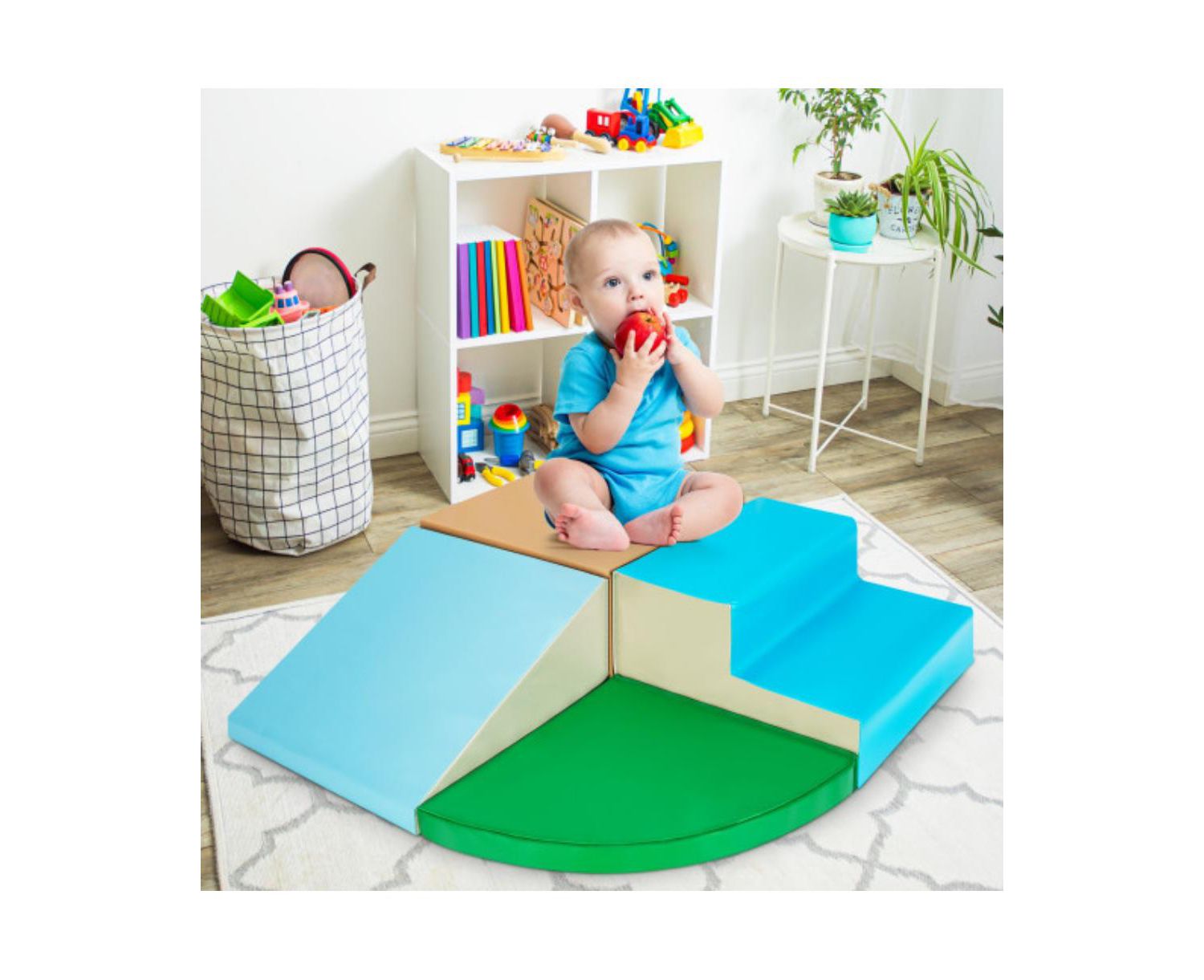 Big Boys 4 Pieces Indoor Playtime Corner Climber Play Set-Blue