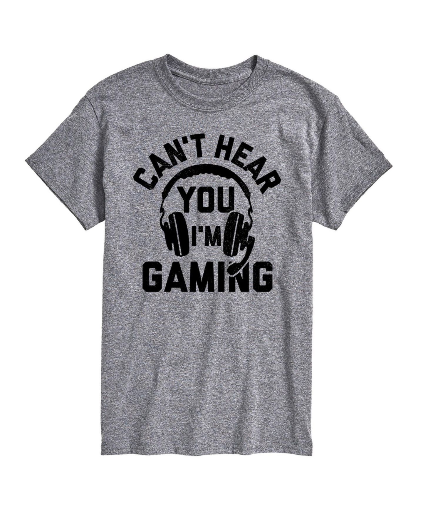 Мужская футболка AIRWAVES Hybrid Apparel Can't Hear You Gaming Short Sleeve, цвет: Меланжевый — фото 1