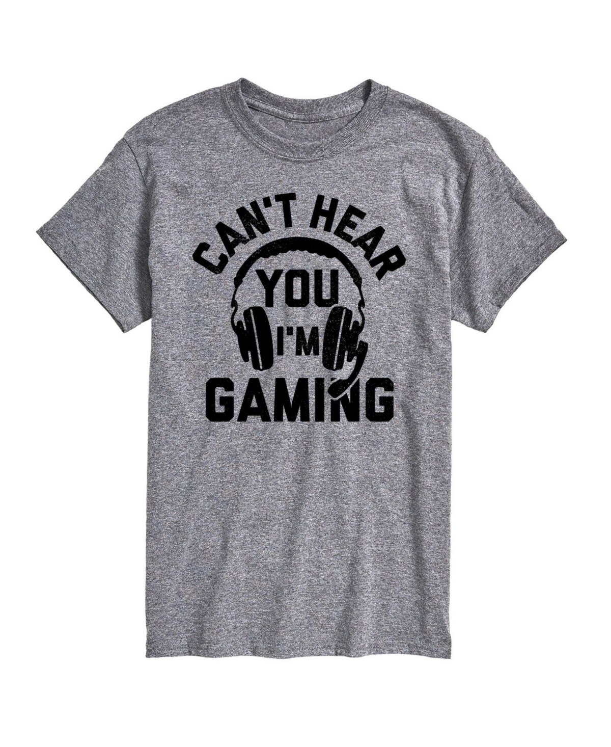 Hybrid Apparel Can't Hear You Gaming Men's Short Sleeve Tee - Athletic Heather