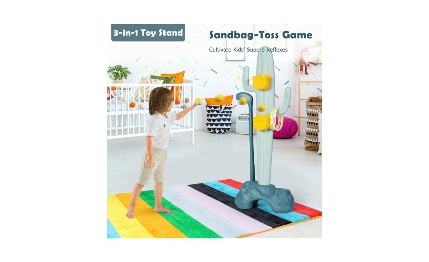 3 in 1 Toddler Sports Activity Center with Golf and Ring Toss
