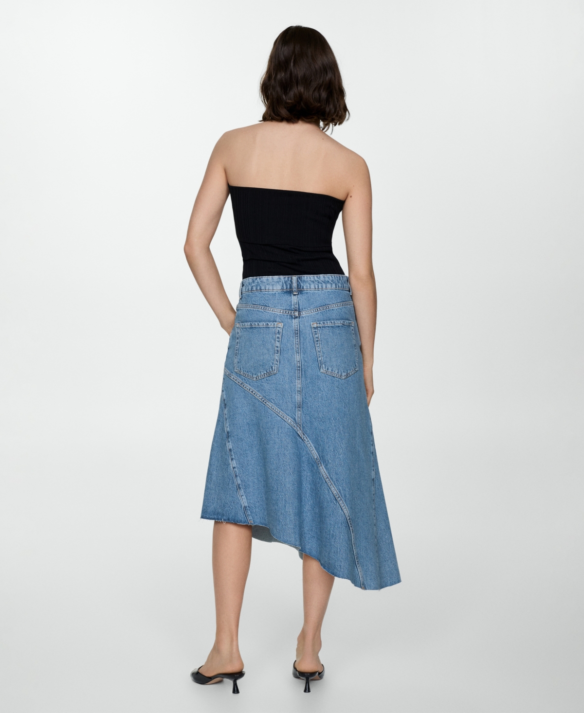 Mango Women's Asymmetrical Denim Skirt