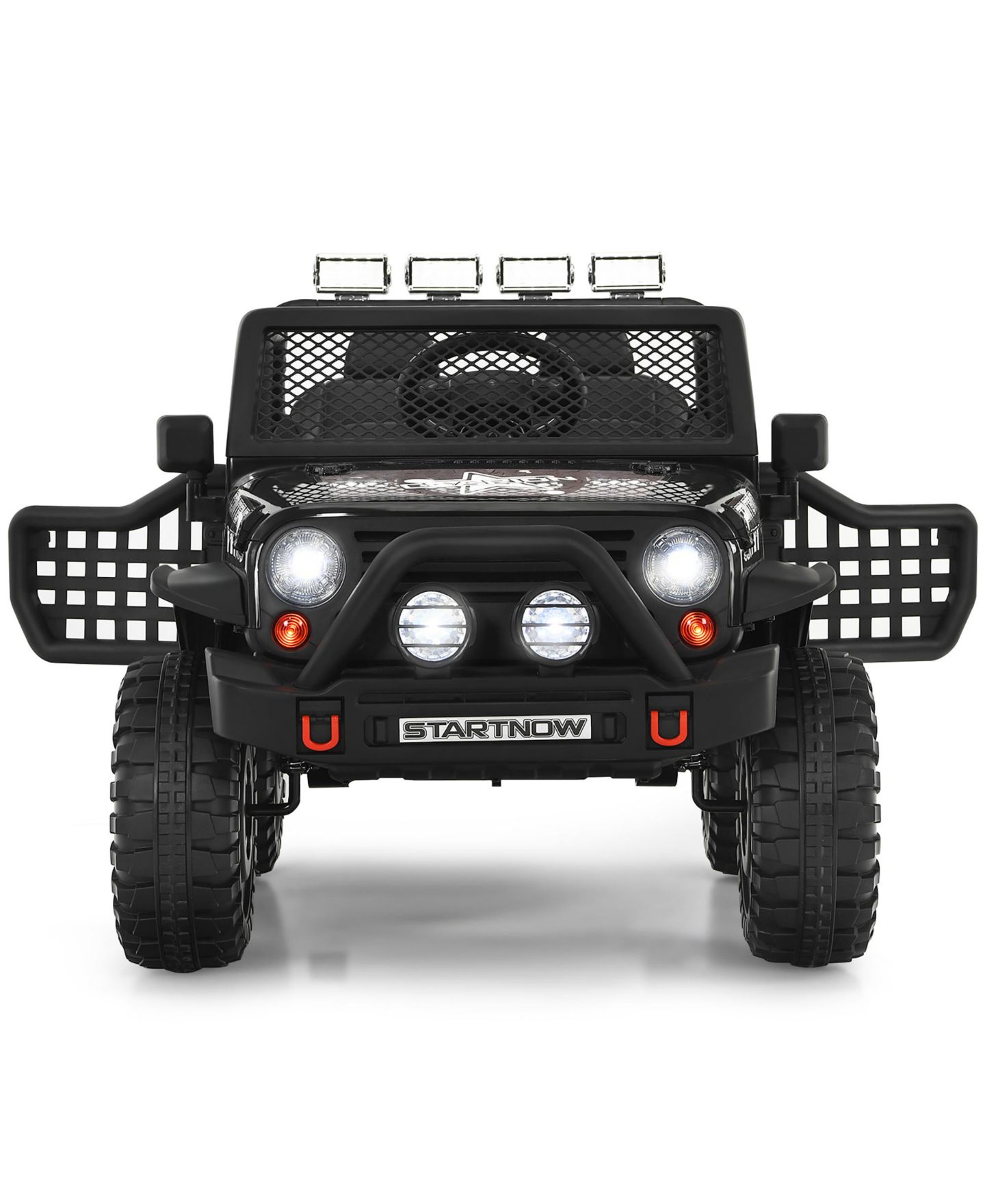 Детская игрушка Costway Kids Ride On Truck, 12V Electric with Remote Control and Lights & Music, 110 lb. Capacity, от 3 лет, цвет: Чёрный — фото 7