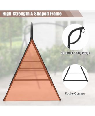 Patio Metal Swing Stand Heavy-Duty A-Shaped Swing Frame with Double Side Bars