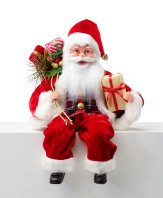 Holiday Lane - Fabric Sitting Santa in Red Outfit