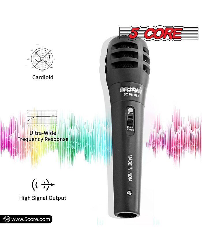 5 CORE Microphone Dynamic Karaoke XLR Mic Cardioid Unidirectional Handheld Wired Singing Microfono Rugged Design W On Off Switch Built-in Pop Filter Included Mic Clip And XLR Cable - BETA