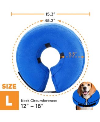 Large Protective Inflatable Pet Collar: Ergonomic, Soft, Vision-Friendly E-Collar