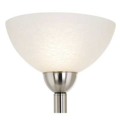 Alexei Modern Torchiere Floor Lamp with Side Lights 72" Tall Brushed Nickel White Crackle Glass for Living Room Reading Bedroom