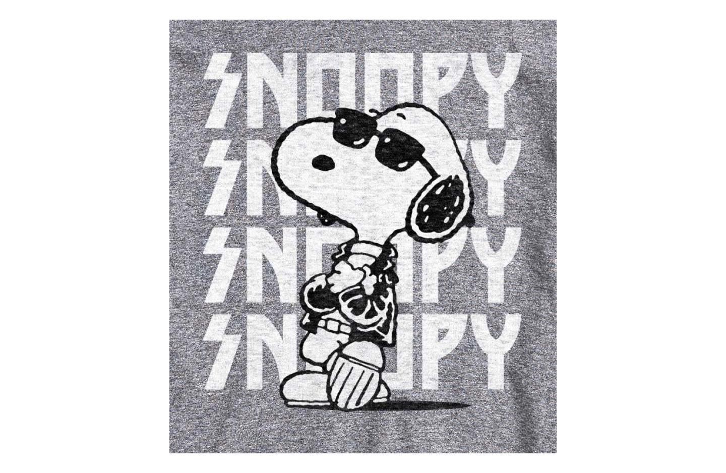 Мужская футболка AIRWAVES Hybrid Apparel Snoopy Rock Name Repeat Short Sleeve, цвет: Меланжевый — фото 2