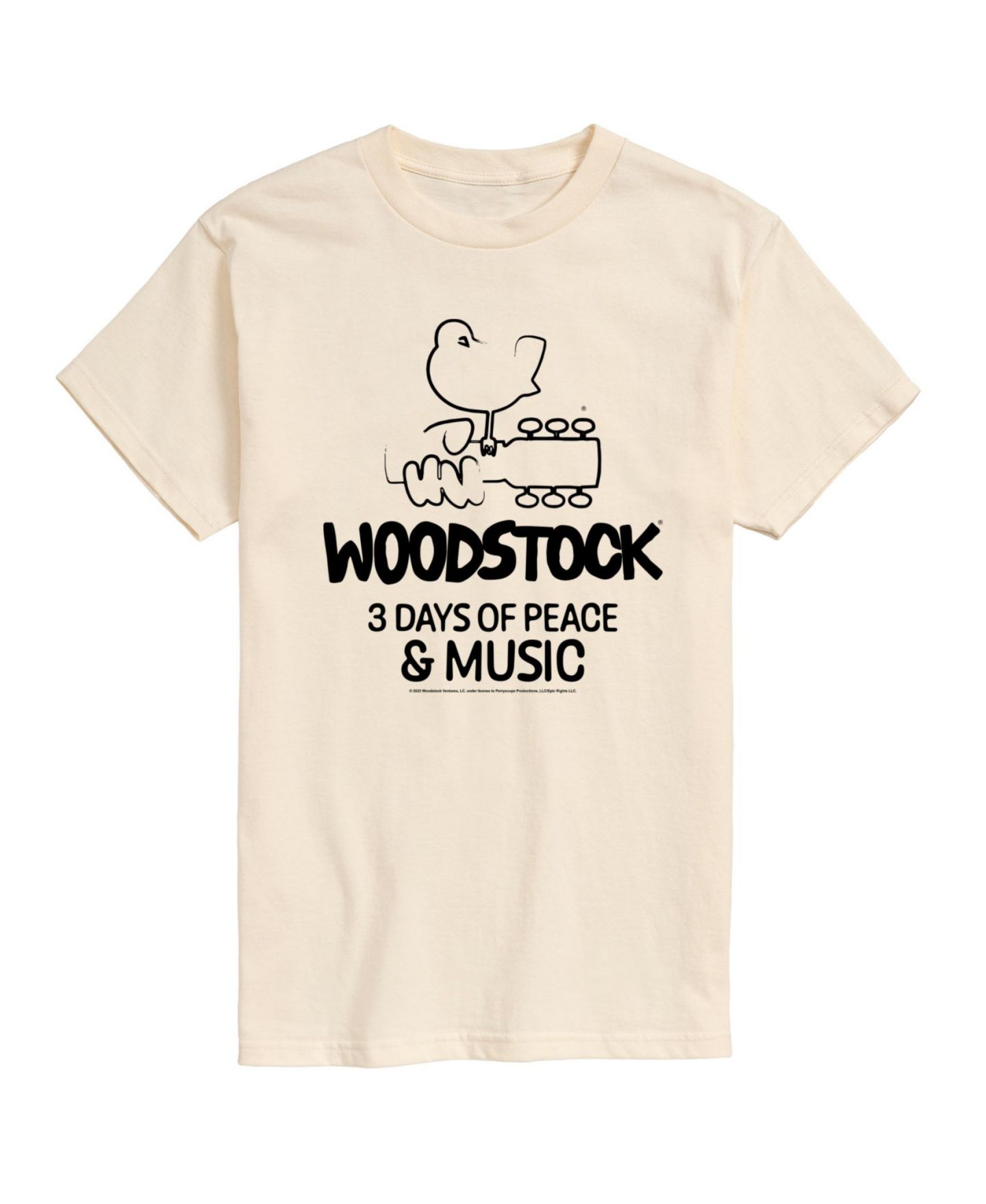 Мужская футболка AIRWAVES Hybrid Apparel Woodstock 3 Days Of Peace And Music Short Sleeve, цвет: Меланжевый — фото 6