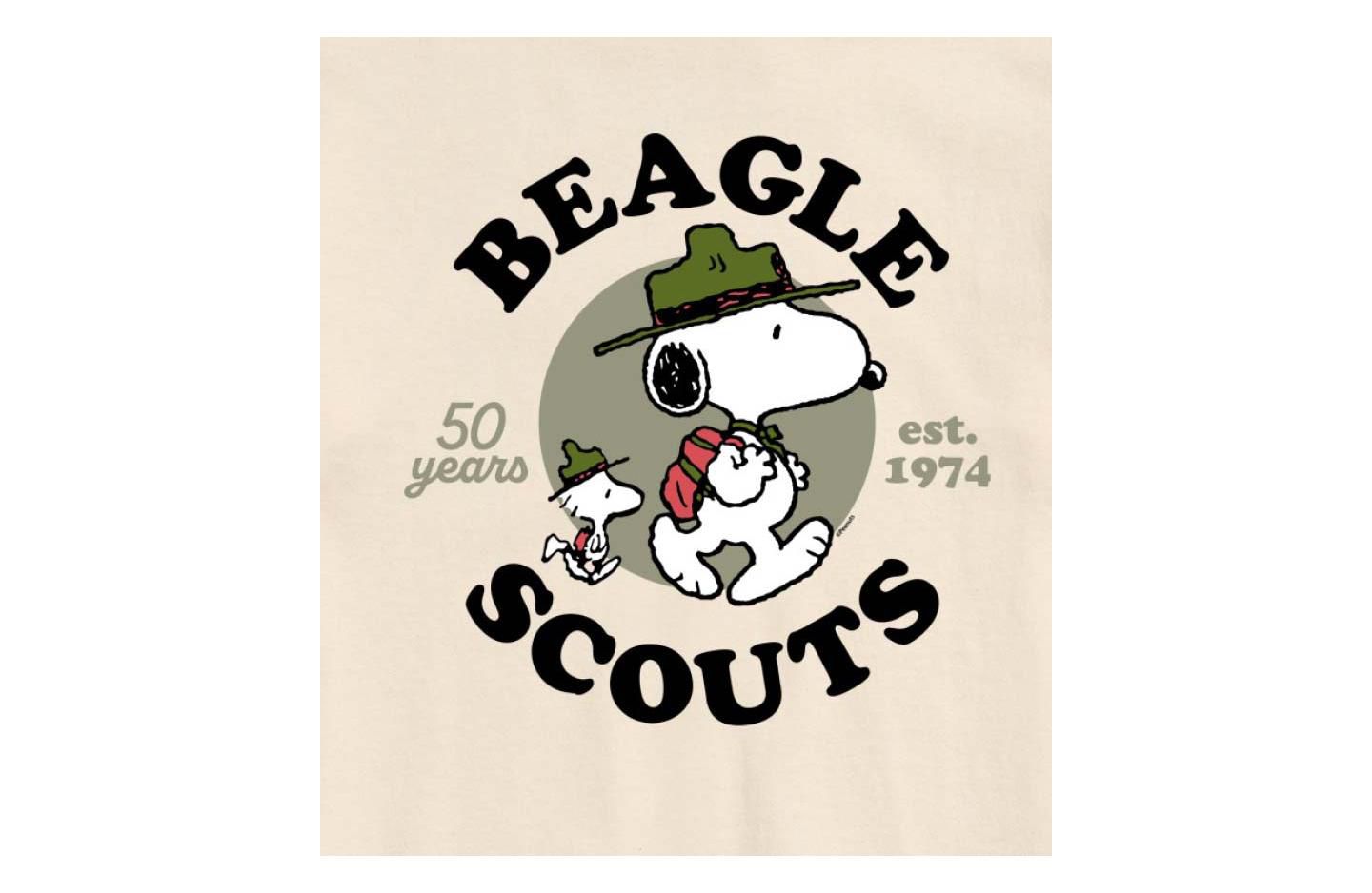 Мужская футболка AIRWAVES Hybrid Apparel Snoopy Woodstock Beagle Scout Short Sleeve, цвет: Кремовый — фото 3