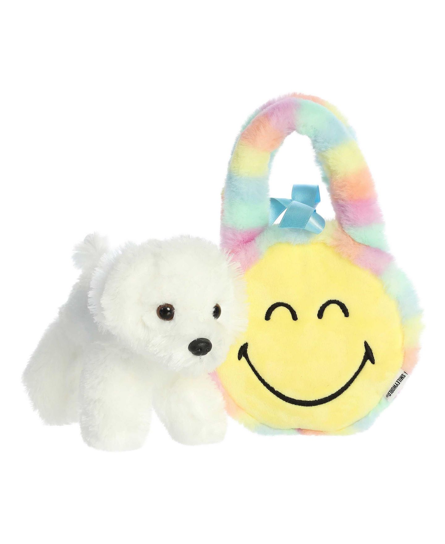 Детские мягкие игрушки Aurora Fancy Pals Smiley Face Puppy 8" Plush, 2-Piece Set — фото 5