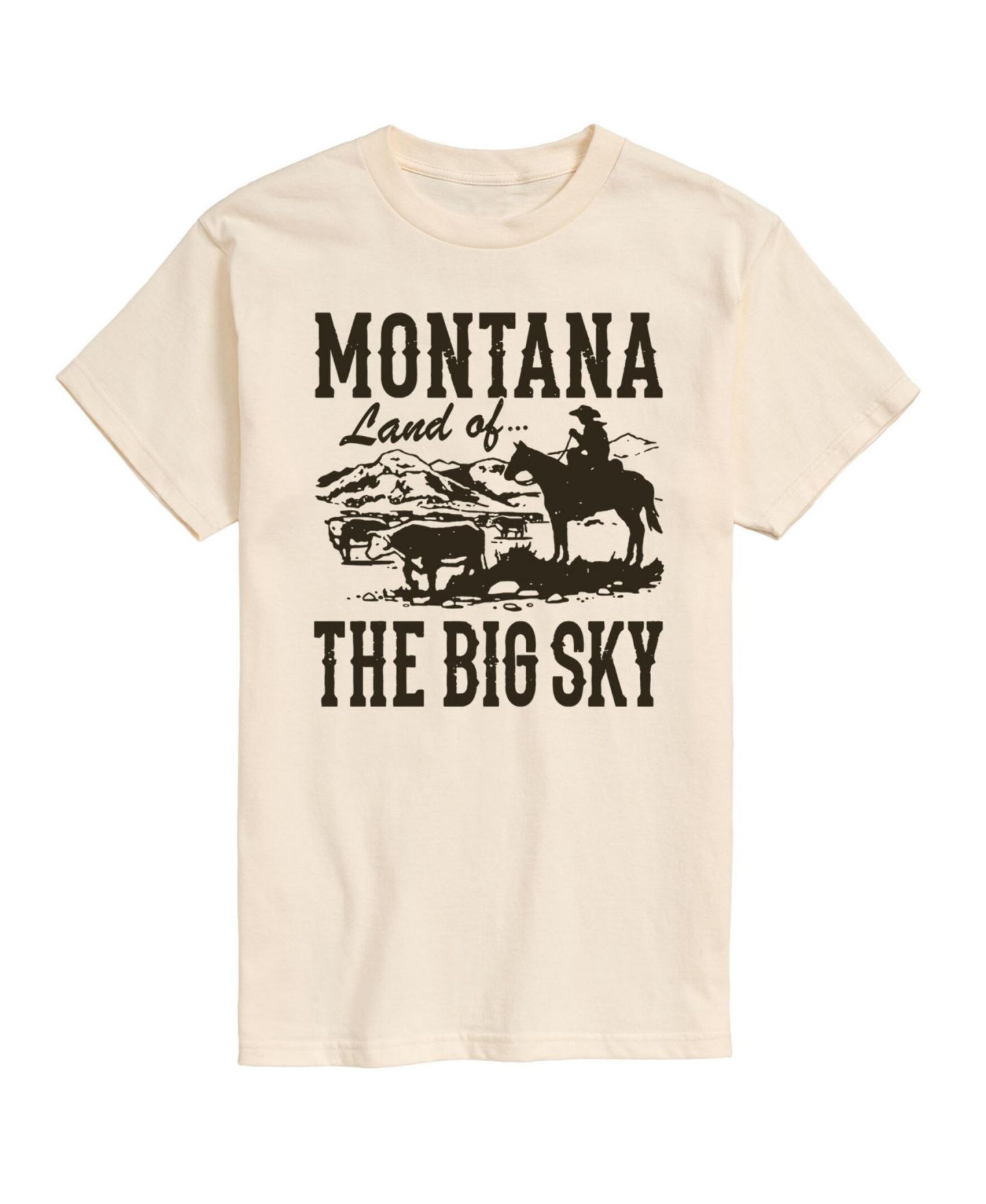 Мужская футболка AIRWAVES Hybrid Apparel Montana Land of Big Sky Short Sleeve, цвет: Кремовый — фото 1