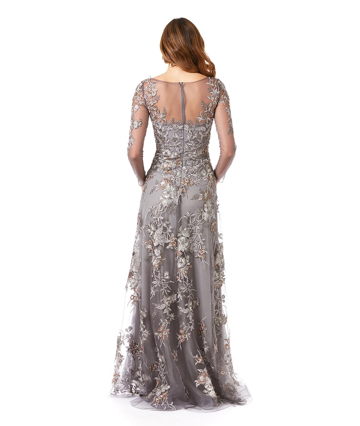 Lara Women's Long Flutter Sleeves Beaded Dress