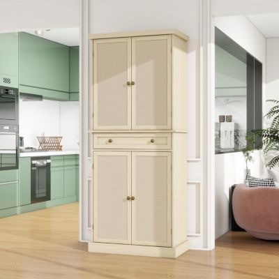 4-Door Cabinet with Drawer and Adjustable Shelves