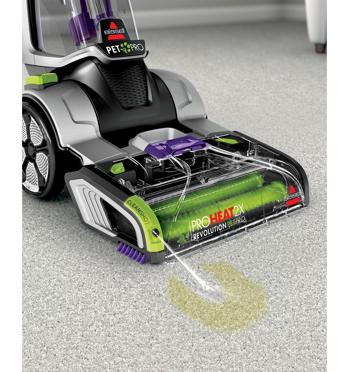 Shop Bissell Proheat 2x Revolution Pet Pro Plus Carpet Cleaner In Gray With Black And Purple Accents