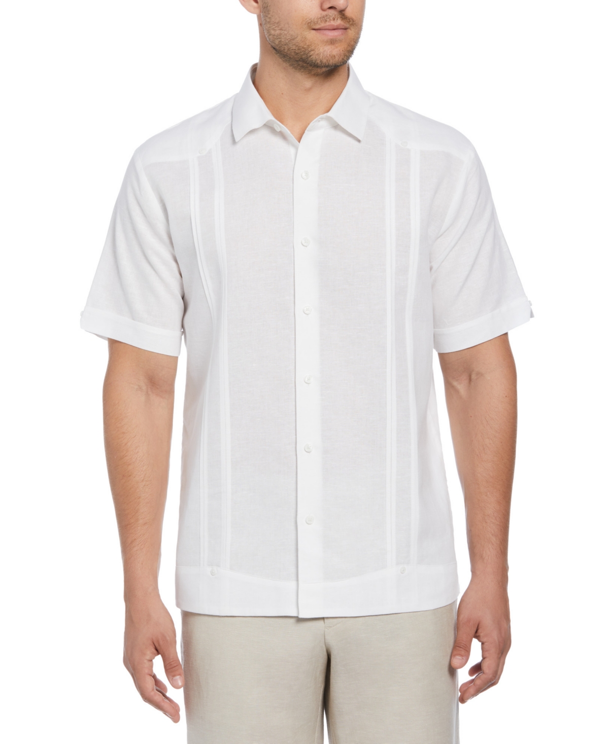 Cubavera Men's Pleated Textured Guayabera Shirt In Brilliant