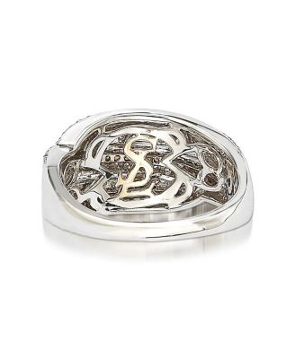 Suzy Levian Sterling Silver Cubic Zirconia Stripe Ring