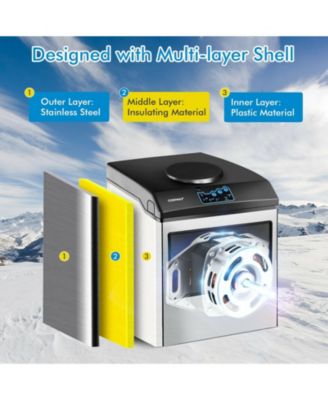 2-in-1 Stainless Steel Countertop Ice Maker with Water Dispenser