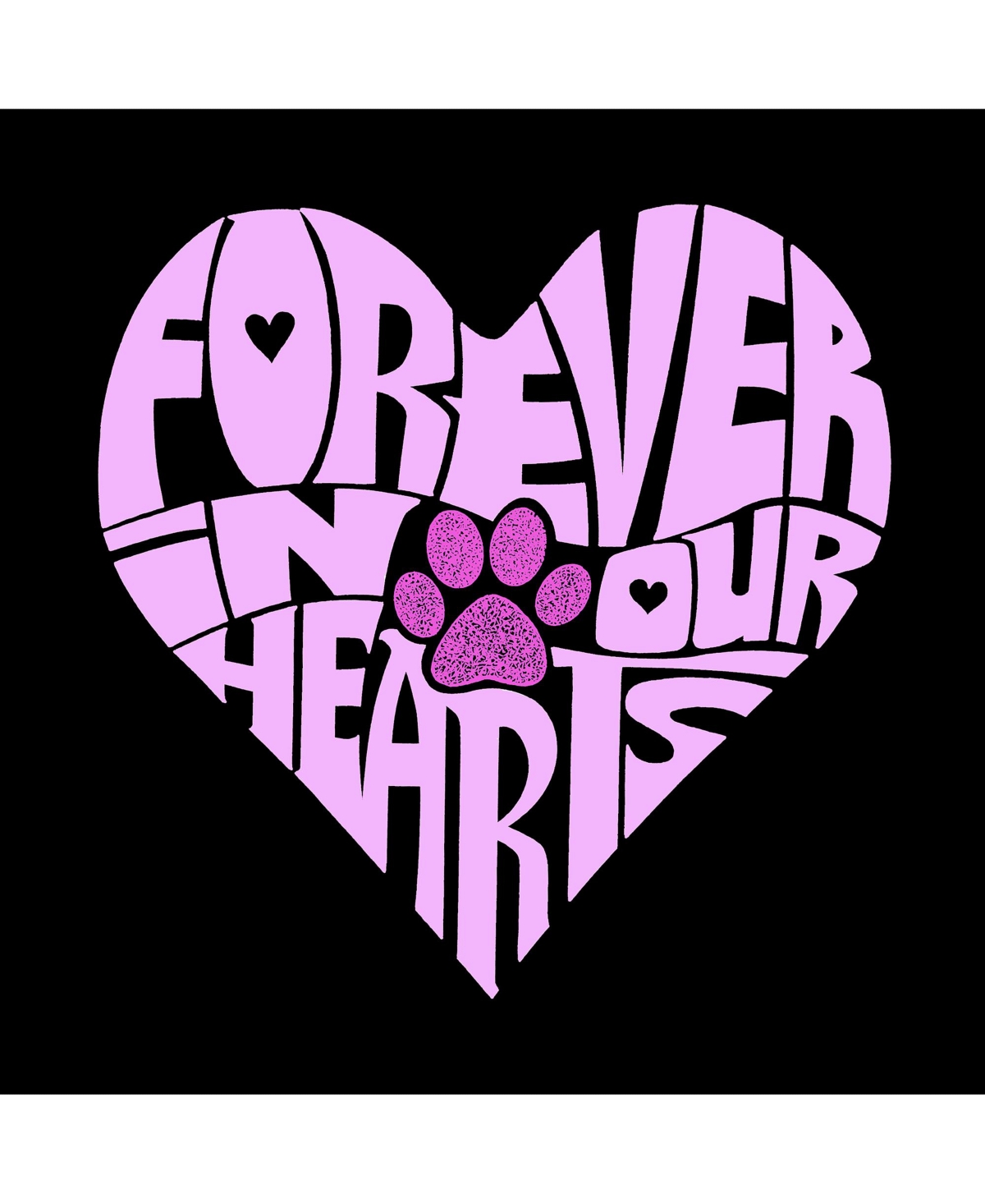 La Pop Art Girls Forever In Our Hearts Word Art Hooded Sweatshirt