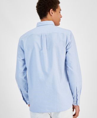 Men's Gingham Long Sleeve Button-Down Oxford Shirt
