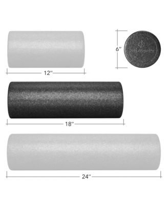 18" High-Density Foam Roller for Exercise, Massage, Muscle Recovery - Round, Black