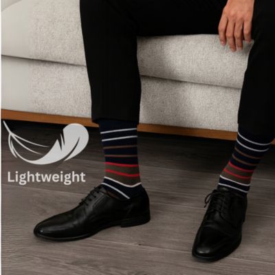 Men's Dress Socks 6 Pair Crew Sock Cotton Dress Socks for Men Solid Ribbed Argyle Pattern Multicolor Fun Designs