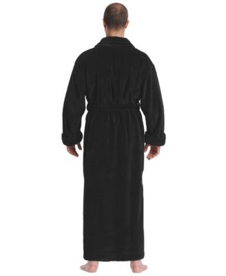 Men's Shawl Collar Full Ankle Length Fleece Bathrobe
