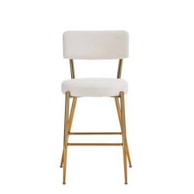 Modern teddy fabric bar stools - Stylish island seating