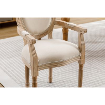 French Style Solid Wood Dining Chair, Set Of 2