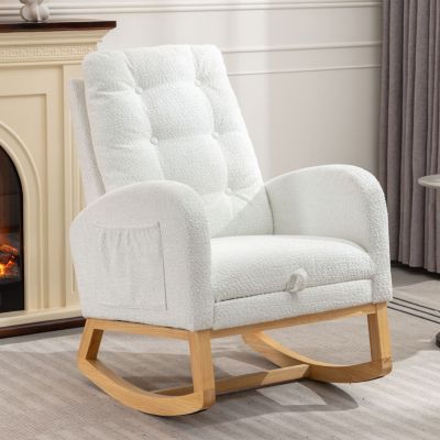 High Back Accent Rocking Chair with Footrest