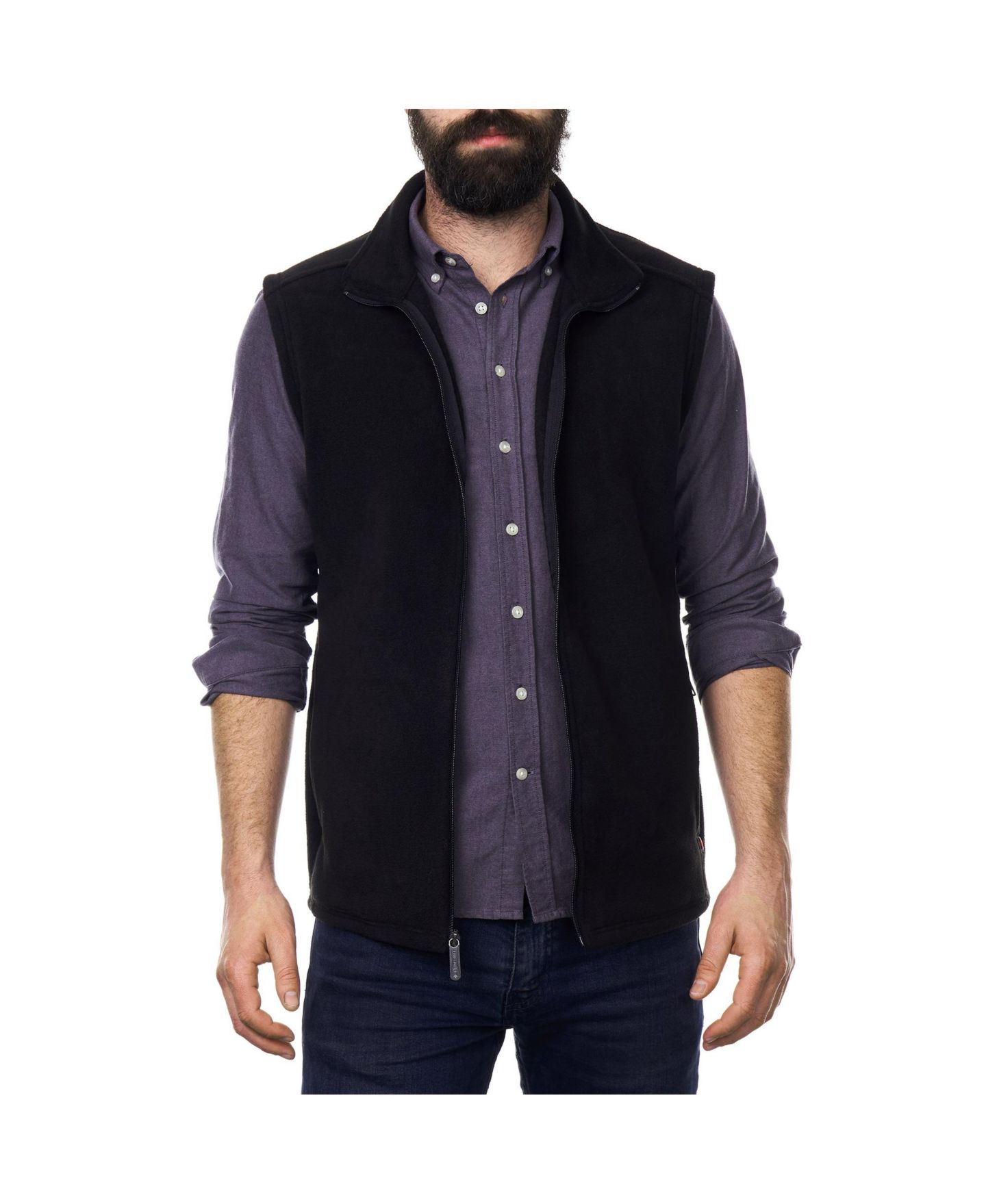 Мужская куртка Alpine Swiss Full Zip Up Fleece Vest Lightweight Warm Sleeveless Jacket, цвет: Чёрный — фото 4