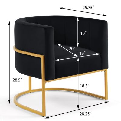 Golden Metal Chair with Velvet Upholstery