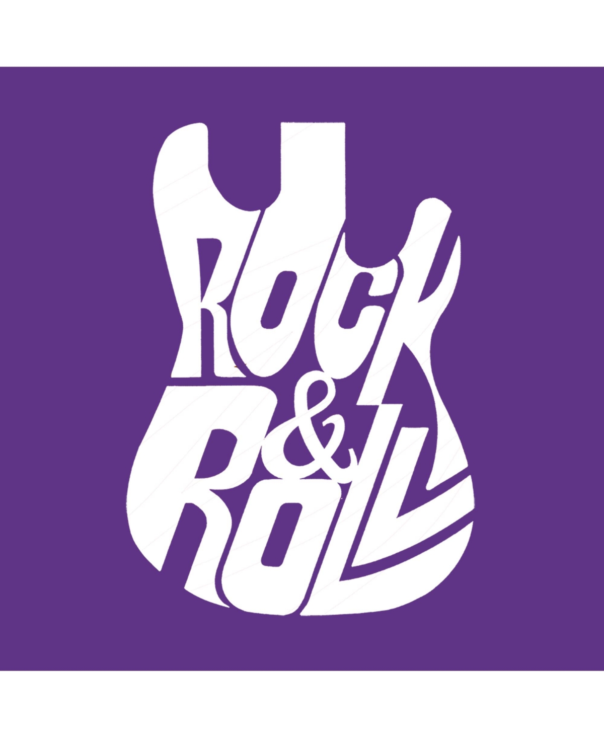 La Pop Art Girls Rock And Roll Guitar Word Art T-Shirt
