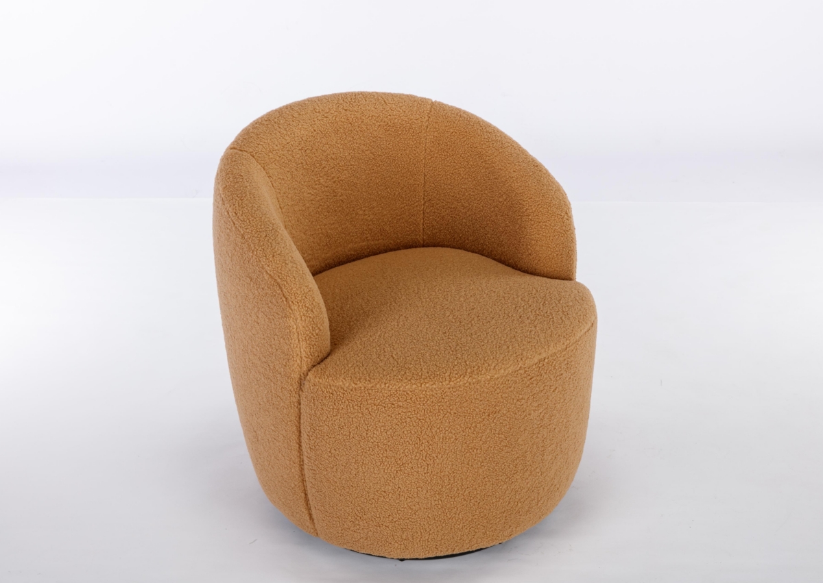 Streamdale Khaki Teddy Fabric Accent Barrel Chair