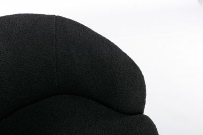 Teddy Fabric Swivel Barrel Chair with Black Ring