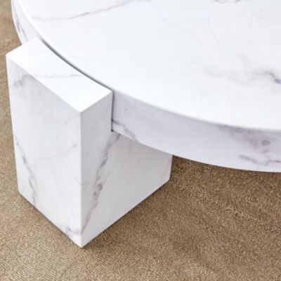 Marble Textured MDF Coffee Table Set for Home Decor