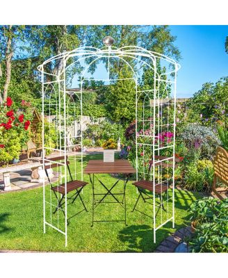 Streamdale White Birdcage Shape Wedding Pergola - 81.3" X 114.2"