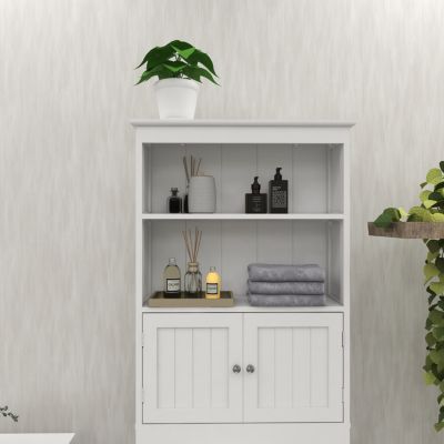 Over-the-Toilet 2-Tier Storage Shelf with Doors