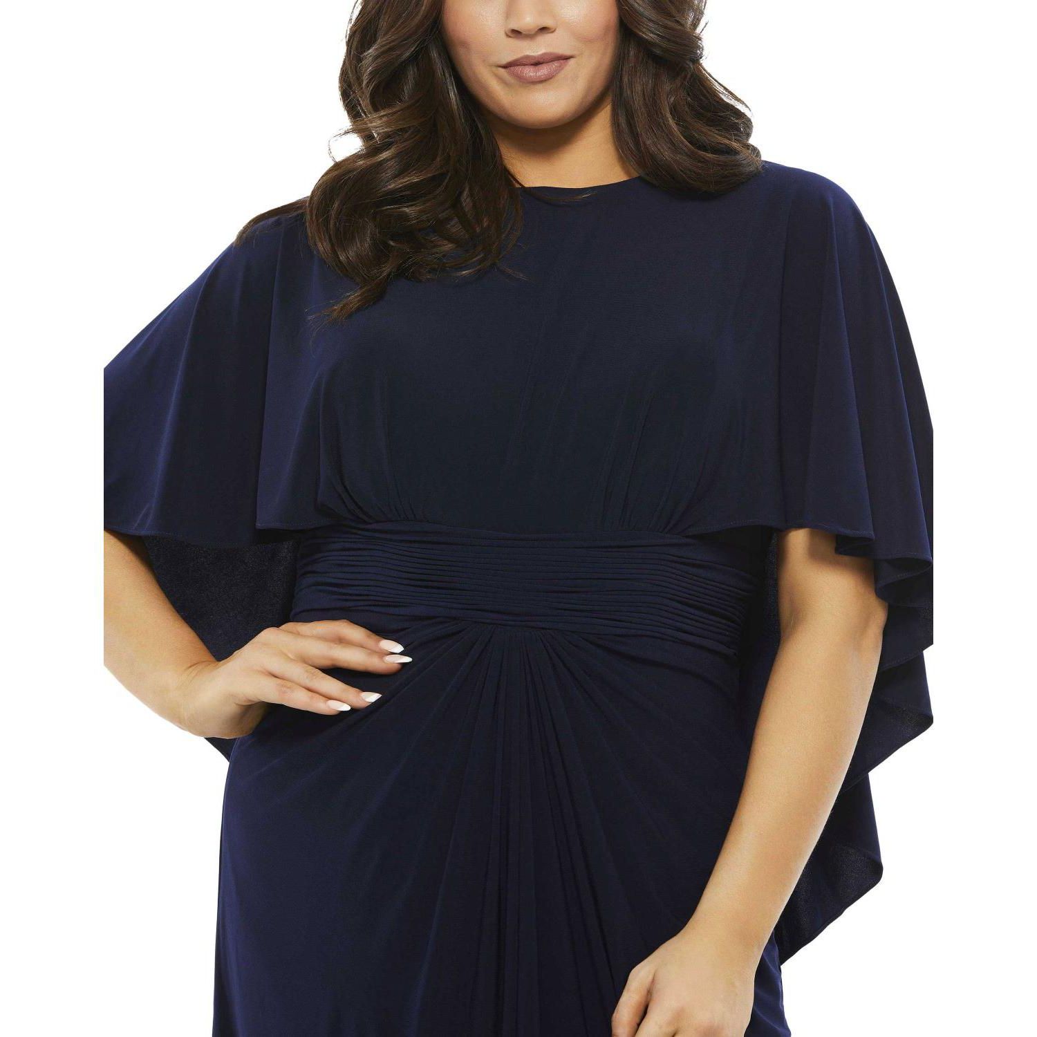 Women's Jersey Cape Sleeve A Line Gown