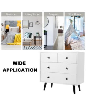 4 Drawers Dresser Chest of Drawers Free Standing Sideboard Cabinet