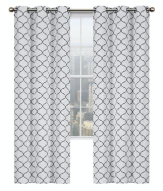 Image showcasing Kate Aurora Contemporary Living 2 Pack Gray And White Trellis Clover ...