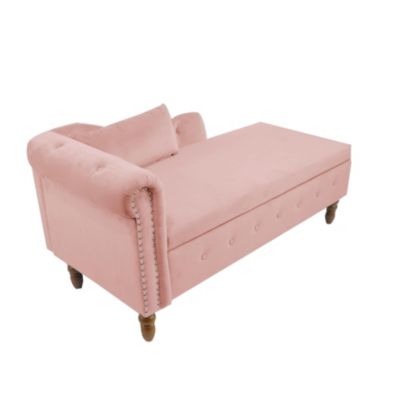 + 1 Pc. + Velvet + Storage & Pillow + Chaise Lounge