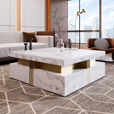 Modernsquare Storage Coffee Table With 4 Drawers