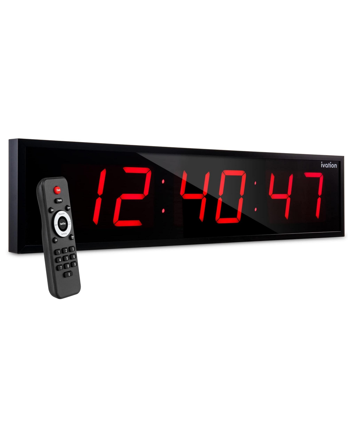 Ivation Large Digital Clock, 48" Led Wall Clock with Alarms, Timer & More