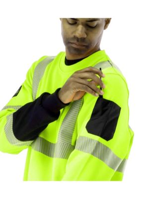 Men's HiVis Crewneck Sweatshirt with Reflective Tape - High Visibility Safety Pullover