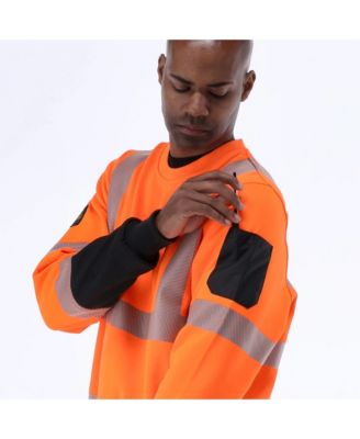 Men's HiVis Crewneck Sweatshirt - High Visibility Work Pullover, Warm Safety Sweatshirt