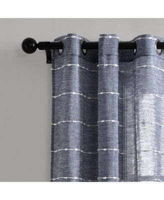 Farmhouse Textured Grommet Sheer Window Curtain Panels