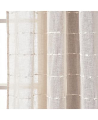 Farmhouse Textured Grommet Sheer Window Curtain Panels